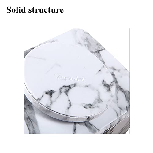 YAPISHI White Marble Leather Remote Control Holder,360 Degree Spinning Desk TV Remote Caddy/Box,Beside Table Organizer for Controller,Media,Makeup, Mobile Phone and Pen/Pencil Stationery Storage - color: 7# Marble