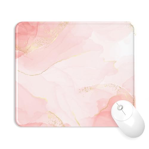 eulps Mouse Pad with Stitched Edge, Multiple Patterns Computer Mouse Pads with Non-Slip Rubber Base, Washable Cloth Mousepad, for Gaming, Laptop, PC (Blush Gold) - color: 30Blush Gold