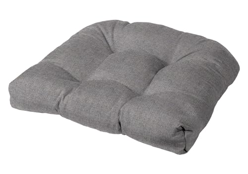 Cushion Source Tufted Chair Cushion | Rounded Back Corners | 21" x 19" x 4" Seat Cushion | No Ties | Indoor/Outdoor | Multiple Sunbrella Fabric Options Available (Sunbrella Elements Cast Slate) - color: Sunbrella Elements Cast Slate