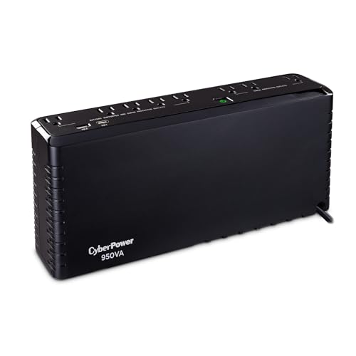 CyberPower SL950U Standby UPS Battery Backup and Surge Protector, 950VA/510W, 8 Outlets, USB Charge Ports, Slim Profile, UL Certified - size: 950VA, style: Slim