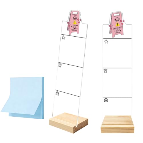 Monitor Memo Board Computer Monitor Memo Board Sticky Note Organizer Caution Sign Acrylic Desk Accessories Removable Wooden Base Set Sticky Notes 100 Sheets 11.8×3.1 inches - color: Caution