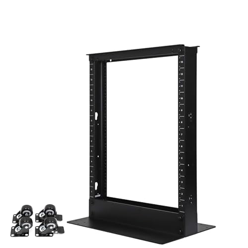 Aeons 13U 2 Post Open Frame Server Network Relay Rack for 19 Inch Networking Data & IT Devices A/V Equipment, Durable 2-Post Rack 13 U Aluminum Extrusion, Black - style: 13U-2Post-AL