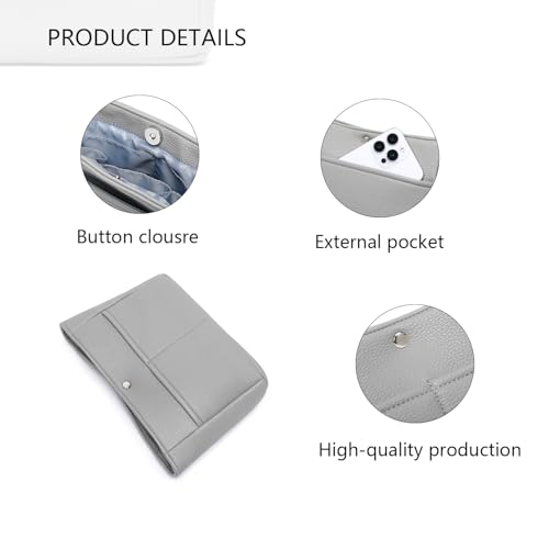 YONEBN waterproof Storage Bag Lightweight Large Capacity nylon Bag Inner Bag Handbag Organizer - color: Pu/Shark Gray
