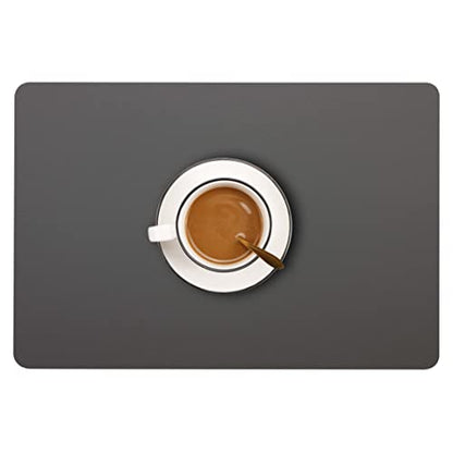 Wipeable Placemats Leather Table Mats Waterproof Heat-Resistant Easy to Clean for Dining Table Set Kitchen Table (2, Grey) - color: Gray, size: set of 2