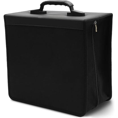 Bright Creations Juvale DVD Storage Binder Case - 400-Disc Capacity, Black Faux Leather & Nylon - Disc Binder & CD Holder, DVD Case Organizer & Movie Storage