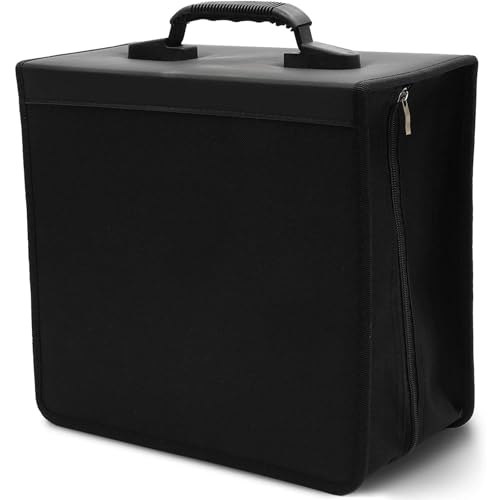 Bright Creations Juvale DVD Storage Binder Case - 400-Disc Capacity, Black Faux Leather & Nylon - Disc Binder & CD Holder, DVD Case Organizer & Movie Storage