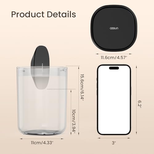 Cesun Mini Desktop Trash Can with Swing Lid, 0.4 Gallon Small Desk Trash Can, Countertop Wastebasket, Modern Tiny Tabletop Bin for Home Office, Makeup Area, or Car Interior (Black) - color: Black