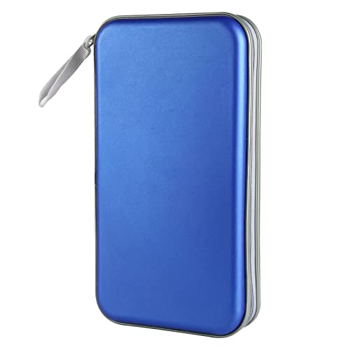 Siveit CD Case Holder, 80 Capacity CD/DVD Case Holders Wallet Hard Plastic CD DVD Disc Cases Storage Binder for Car Home Office Travel (Blue) - color: Blue