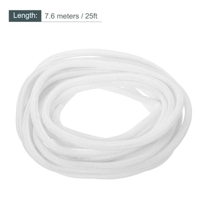 MECCANIXITY Split Sleeve Wire Loom 9/32" 25Ft White Self Wrapping Braided Sleeve UL94-V2 Fireproof PET Sleeving for Automotive, Home Cable Management - color: White, size: 9/32 Inch x 25Ft