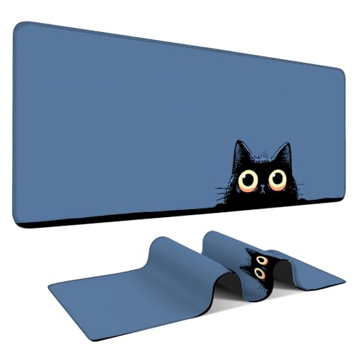 Cat Eyes Extended Gaming Mouse Pad 35.4 x 15.7 Inch – Large Cute Cat Desk Mat for Gaming, Office, and Home Use, with Non-Slip Rubber Base and Smooth Cloth Surface - color: #31, size: 35.4 x 15.7 Inch