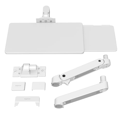 Ergotron – Upgraded LX Pro Premium Keyboard Arm, Wall Mount Adjustable Keyboard Tray – White - color: White