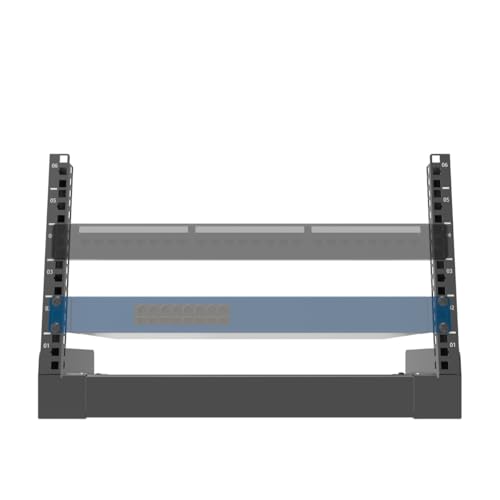 6U Desktop Network Rack 19 inches Small Open Frame Rack 2 Post Free-Standing Tabletop Rack for Patch Panel, Data, AV, IT,Studio or Computer Equipment (6U) - size: 6U