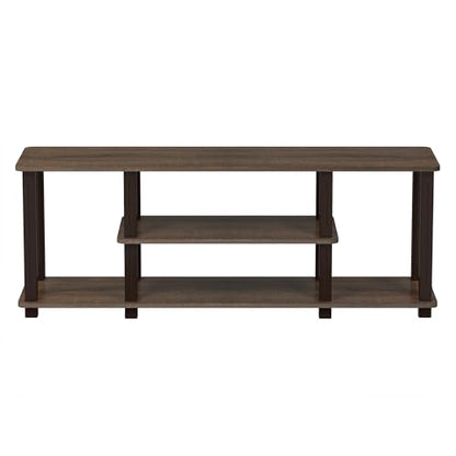 Furinno Turn-N-Tube No Tools 3D 3-Tier Entertainment TV Stand up to 50 inch TV, Square Tubes, Walnut/Brown - color: Walnut/Brown, size: 50 inch