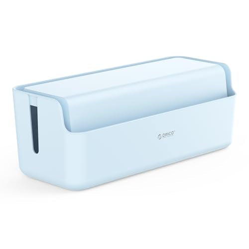 ORICO Cable Management Box, Cord Hider Box to Conceal Power Strips on Desk or Floor, Keeping Cords Tidy and Protected from Damage, Stylish Cable Organizers for Home, Office, School - PB03 - color: Blue