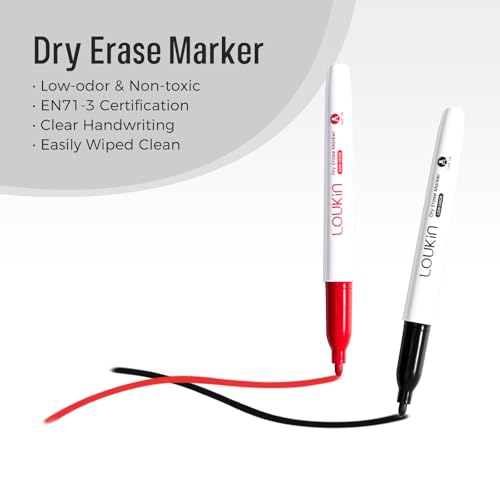loukin All-in-One Magnetic Dry Erase Eraser, Patent Whiteboard Eraser with Whiteboard Cleaner, Ideal for Classroom, Home and Office Use, 2 Markers Included - color: Black (All-in-one)