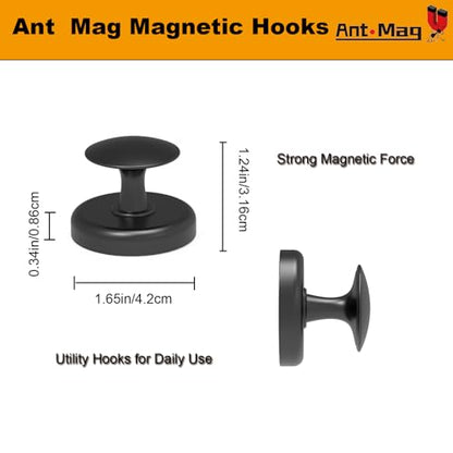 Ant Mag Magnetic Hooks Heavy Duty for Coat Hanging Strong Magnetic Hangers for Metal Surface Great Organization for Cruise Cabinet Door Kitchen Room Office - size: D42 Round 2 Pack