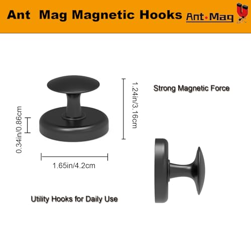 Ant Mag Magnetic Hooks Heavy Duty for Coat Hanging Strong Magnetic Hangers for Metal Surface Great Organization for Cruise Cabinet Door Kitchen Room Office - size: D42 Round 2 Pack