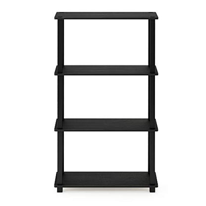 Furinno Turn-S-Tube 4-Tier Storage Shelves Bookshelf, Americano - color: Americano/Black, size: 4-Tier Square Tube