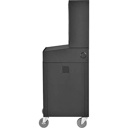 Global Industrial Mobile Security LCD Computer Cabinet Enclosure, Black | For 24" Diagonal Monitors, Steel Construction, Powder Coat Finish, 24-1/2"W x 22-1/2"D x 62-3/4"H, Unassembled - color: Black