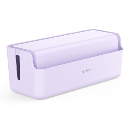 ORICO Cable Management Box, Cord Hider Box to Conceal Power Strips on Desk or Floor, Keeping Cords Tidy and Protected from Damage, Stylish Cable Organizers for Home, Office, School - PB03 - color: Purple