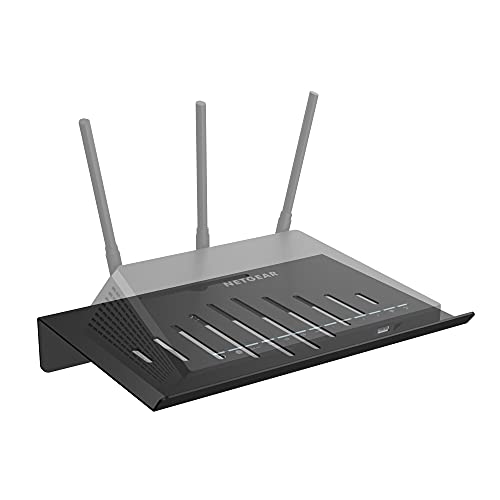 Koova WiFi Router or Speaker Shelf | Floating Shelving for Cable Box, Modem, Gaming System & Streaming Media Devices | Vented Airflow Metal Panel - size: Koova Router Shelf for Horizontal WiFi Routers
