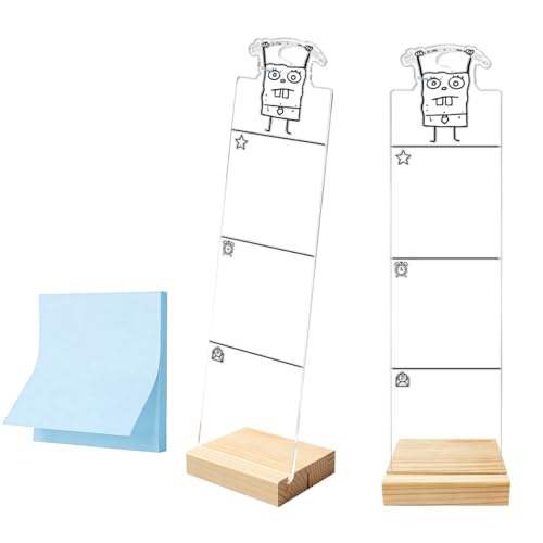 Monitor Memo Board Sticky Note Organizer Computer Monitor Memo Board Acrylic Desk Accessories Removable Wooden Base Set Sticky Notes 100 Sheets 11.8×3.1 inches - color: Nasalcannula