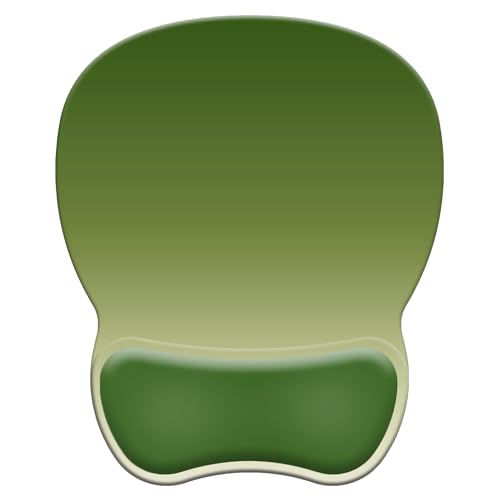 Ergonomic Mouse Pad with Wrist Rest, Comfortable Gel Concave Mouse Pad with Non-Slip Base, Pain Relief Mouse Pads with Smooth Wrist Support for Office & Home (Gradient Green) - color: Gradient Green