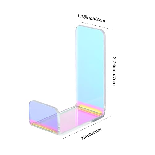 Weewooday 4 Pieces Headphone Hanger Headset Stand Holder Adhesive Wall Mount Headphone Hook for Desk Acrylic Gaming Earphones Hanger with Glues for Earphone Controller(Colorful) - color: Colorful