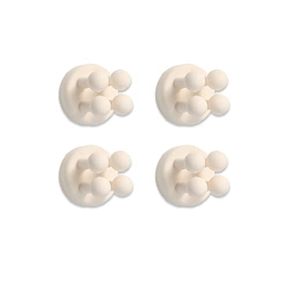 4 Pcs Silicone Waterproof Toothbrush Holders,Multi-Function Self Adhesive Hooks for Hanging Key Clothes Towel Cable for Kitchen Bathroom Home Office White - color: White