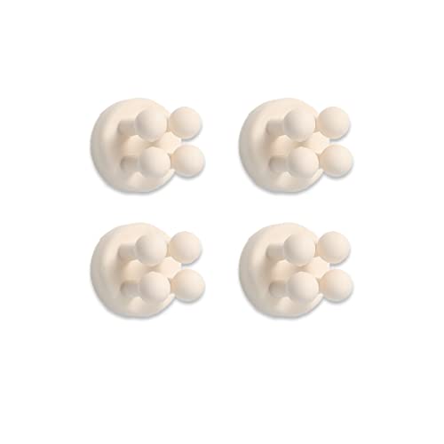 4 Pcs Silicone Waterproof Toothbrush Holders,Multi-Function Self Adhesive Hooks for Hanging Key Clothes Towel Cable for Kitchen Bathroom Home Office White - color: White