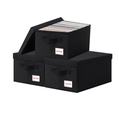 CD/DVD Storage Case - Perfect CD/DVD storage case universal, stackable DVD organizer with lid,3Pack CD holder 15.75 x 6.3 x 6.1 inches - can hold 135 CDS /60DVDS Black - size: 3pack black