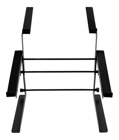 Rockville Rock2d2 Adjustable Dual Shelf DJ Controller Midi Keyboard Laptop Stand | Fits Laptops & MIDI Keyboards, Adjustable Width/Height/Depth, Steel Construction, Rubber Grip Pads, Non-Slip Feet
