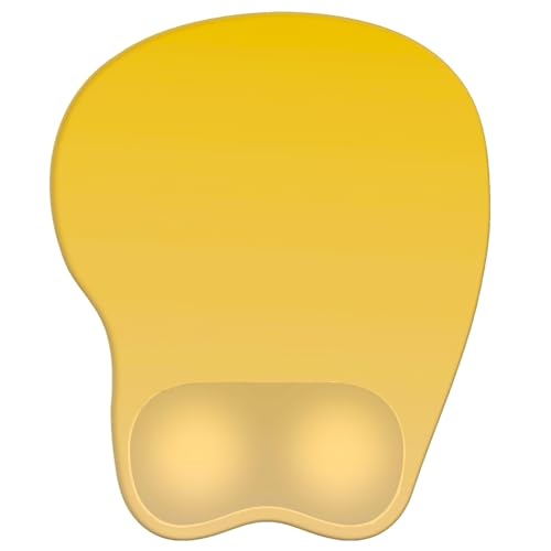 Mouse Pad with Wrist Rest Ergonomic Mouse Pad with Comfortable M-Shape Pain Relief Wrist Support Non-Slip PU Base Mousepad for Laptop, Office & Home (Gradient Yellow) - color: Gradient Yellow