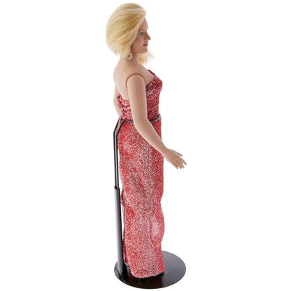 Plymor DSP-70B Black Adjustable Doll Stand, fits 12, 13, 14, 15, 16, and 17 inch Dolls or Action Figures, Waist is 2.25" - 2.75" wide, 6" - 8" around - color: Black