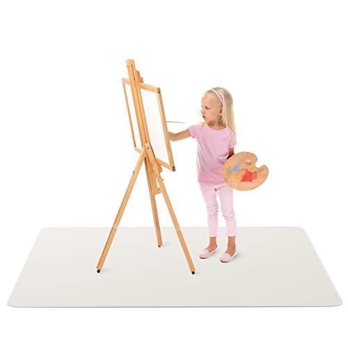 MonsterMat Extra Large Waterproof Splat Mat – 60"x60" Super Jumbo Mess Mat for Floor & Table Protection Washable - for Arts, Crafts, Painting, and Playtime (Grey) - color: Grey