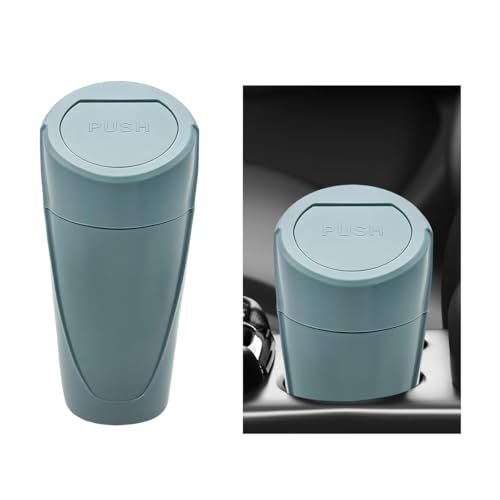 Car Trash Can Bin with Lid, Mini Vehicle Cup Holder Organizer Leakproof Garbage Bin, Waterproof Cup Type Trash Can Multi-Function Storage Container for RV Home Office (Black Green) - color: Black Green