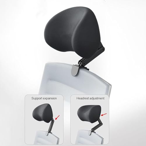 Memory Foam Headrest Attachment for Office Chair, Attachable Chair Head Rest, Desk Chair Neck Support, Elastic Sponge Head Pillow Adjustable Height and Angle (Black) - color: Black