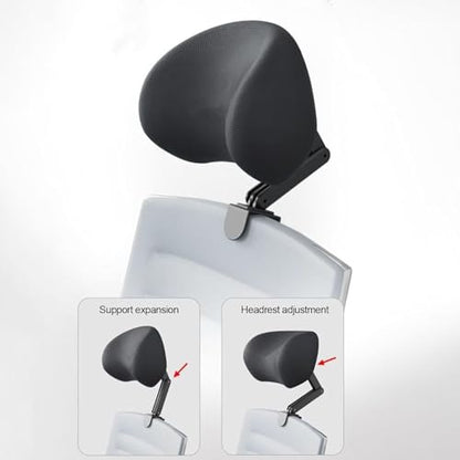 Memory Foam Headrest Attachment for Office Chair, Attachable Chair Head Rest, Desk Chair Neck Support, Elastic Sponge Head Pillow Adjustable Height and Angle (Black) - color: Black