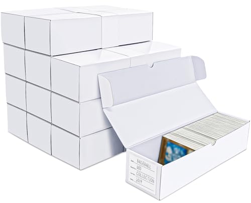 Trading Card Storage Boxes, 12 Pack 1000 Count Cardboard Card Organizer for MTG, TCG & Sports Cards, Fits Sleeved Cards, Bulk Card Storage for Trading Card Collections, 14.4 INCH - size: 12 piece 14in without dividers