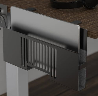 Vertical Side-Mount Laptop Holder Bracket for Desk Storage -fits: Dell/Acer/ASUS/XPS/MacBook/Surface/Lenovo/HP/Gaming Laptops (up to 16 inches) (Perforated Steel, Alloy Steel)