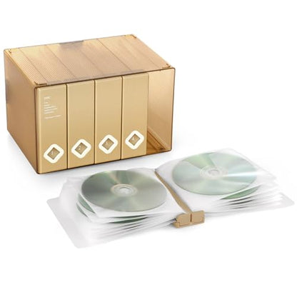 CD Case, 120 Capacity CD/DVD Case Holders Wallet Hard Plastic DVD Disc Cases Storage Binder for Car Home Office Travel (1, 120 Capacity Khaki) - color: 120 Capacity Khaki