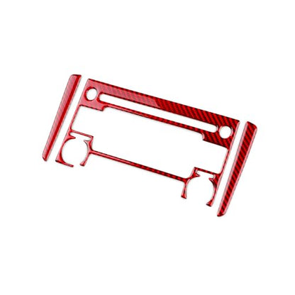 AIRSPEED for Subaru Impreza 2005 2006 2007 Center Screen CD Button Frame Cover Carbon Fiber Center Console Interior Trim Accessories, Red - color: CD Button Frame Red