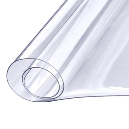 VEVOR Clear Table Cover Protector, 18" x 36" Customizable Plastic Desk Protector, 1.5 mm Thick Clear PVC Cover, Waterproof Desktop Guard for Writing, Coffee, Dining Room Desk - size: 36" x 18" (Rectangular)