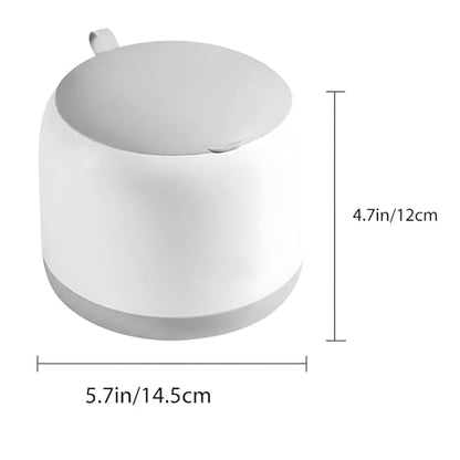 Small Desk mini Trash can Desktop Tiny Garbage can Office Waste Basket with lid with Bracket Home Office Bedroom Living Room Kitchen Garbage Sundries, Includes 90 Trash Bags(Beige-White) - color: Beige-White