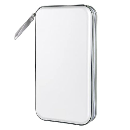Siveit CD Case Holder, 80 Capacity CD/DVD Case Holders Wallet Hard Plastic CD DVD Disc Cases Storage Binder for Car Home Office Travel (White) - color: White