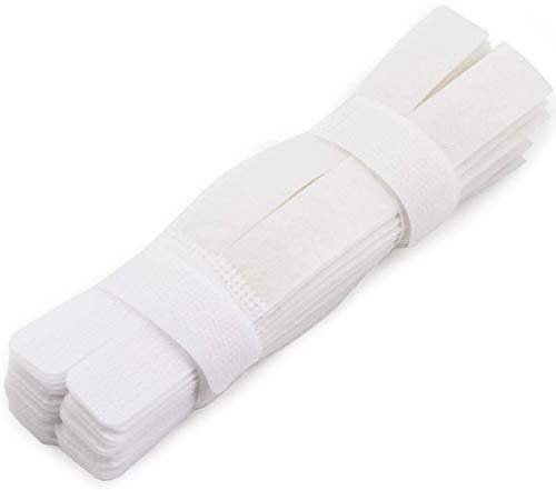 50pcs Cable Ties Reusable Fastening Wire Organizer Cord Rope Holder 7 Inch (White) - color: White