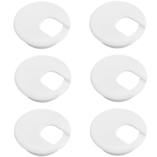 Surf turtle 6 Pack 2 Inch White Desk Grommet, Flexible Desk Hole Cover for Cable Cord Wire Management - color: White-U, size: 50mm