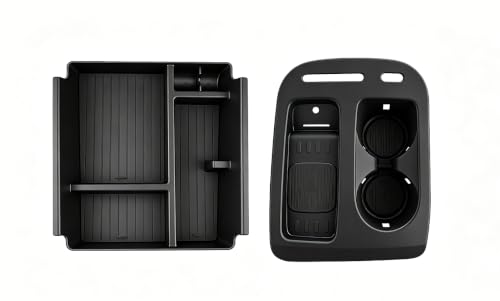 BIBIBO 2Pack for 2026 Hyundai Palisade Center Console Organizer 2026 Hyundai Palisade (SE,SEL,SEL Convenience, SEL Premium, XRT Pro, Limited)Console Tray+Cup Holder Mat Organizer(Not for Calligraphy) - color: Single Open Armrest Tray+Cup Holder