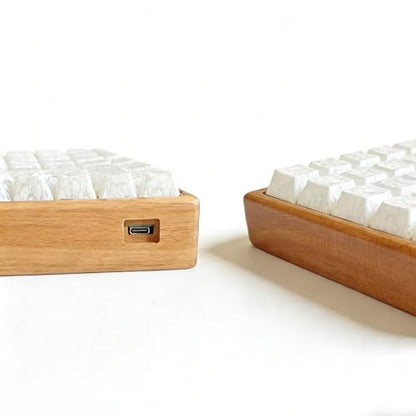 Premium CNC Machined Beech Wood GH60 Mechanical Keyboard Replacement Case, 60% Keyboard Bottom Case Compatible with Wooting 60HE RAKKA Z60 Poker 3, Wireless Battery Space Supported - color: Beech