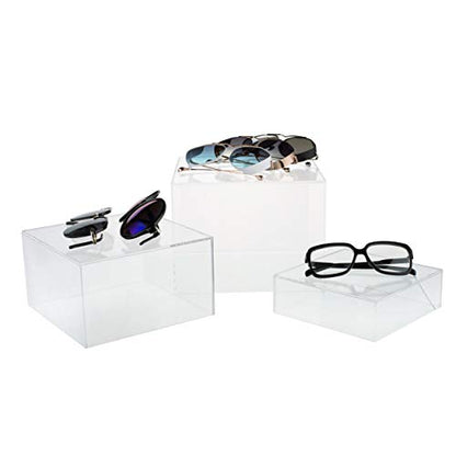 Red Co. Set of 3 Crystal Clear Acrylic Cube Display Nesting Risers with Hollow Bottoms, Transparent - 2 Pack - color: Clear, size: 6",7",8" - 2 Pack